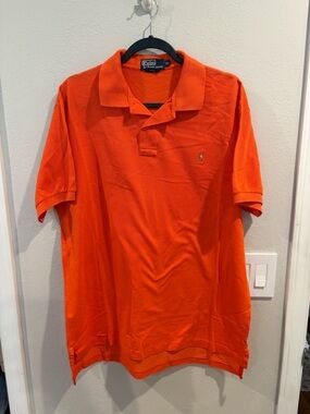 Polo Ralph Lauren Orange Classic Polo Shirt Men’s Size XL Pima Cotton EUC